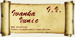 Ivanka Vunić vizit kartica